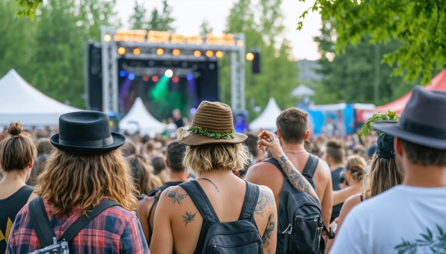 Diverse group of attendees at an Edmonton cannabis cultural event