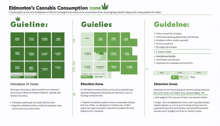 Map visualization of Edmonton's designated cannabis consumption areas and restricted zones